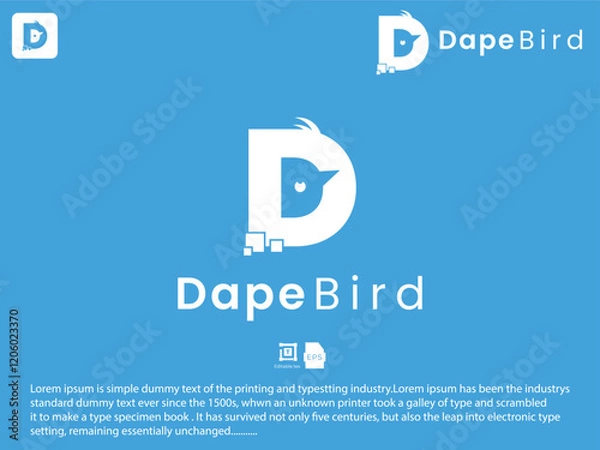 Obraz D letter bird combination logo 