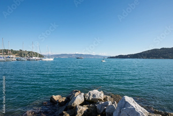 Fototapeta very nice view of la spezia gulf take from portovenere