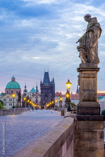 Fototapeta The Charles Bridge walkway