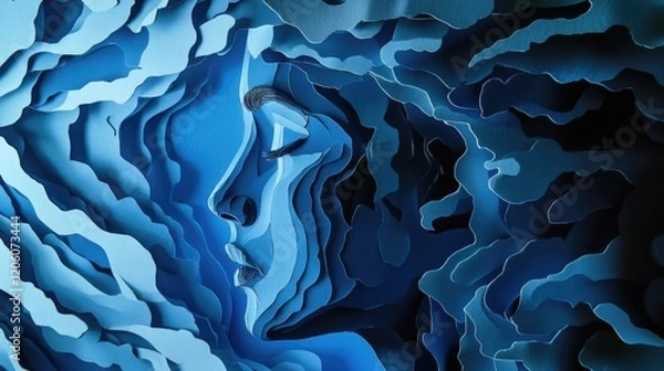 Obraz Woman's face with paper cut