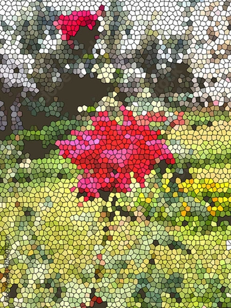 Obraz Red Flower in Green Field