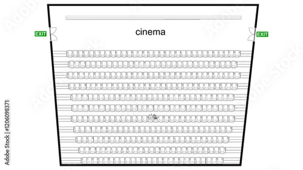 Obraz Cinema floor plan. Top view plan