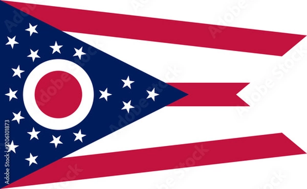 Fototapeta The flag of Ohio, a state in the USA, with accurate proportions and official colors.
