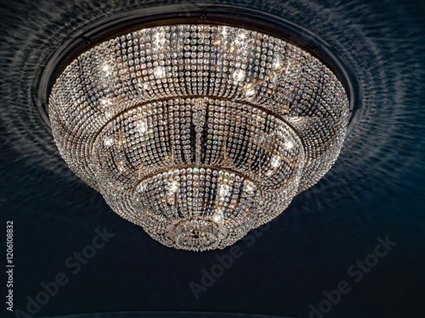 Obraz An Elegant Crystal Chandelier With Sparkling Details, Perfect For Any Luxurious Space