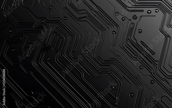 Fototapeta Abstract black circuit board texture.