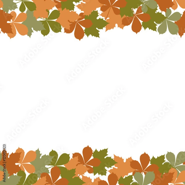 Fototapeta Autumn leaf design card decoration template