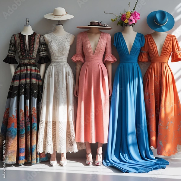 Obraz Dress on hangers. A wonderful collections with different design.