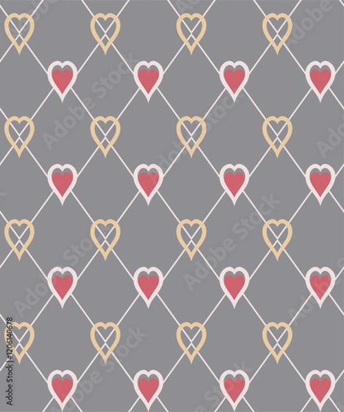 Fototapeta 
Heart Illustration, Vector art, Valentine Graphics, Repeat Prints, Heart Drawing, Valentines day, Seamless print, Hearts Patterns, Love, Romantic, Cupid, Couple love, February 14