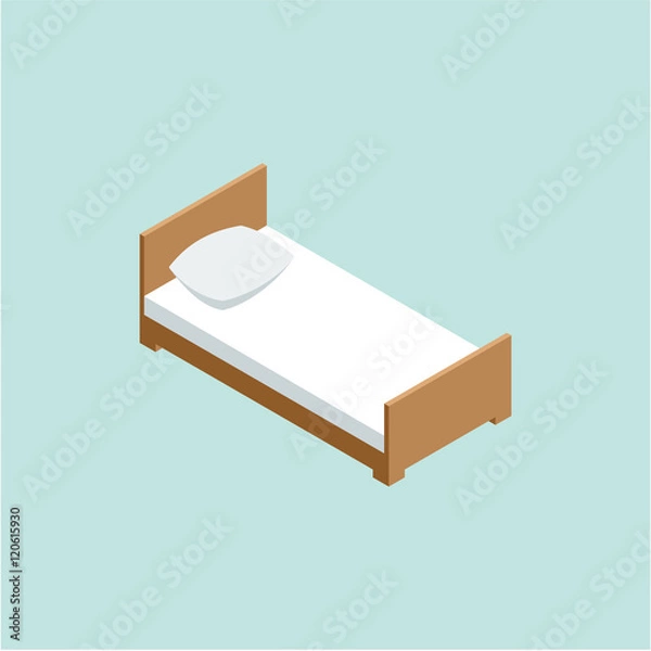Obraz 3D isometric bed