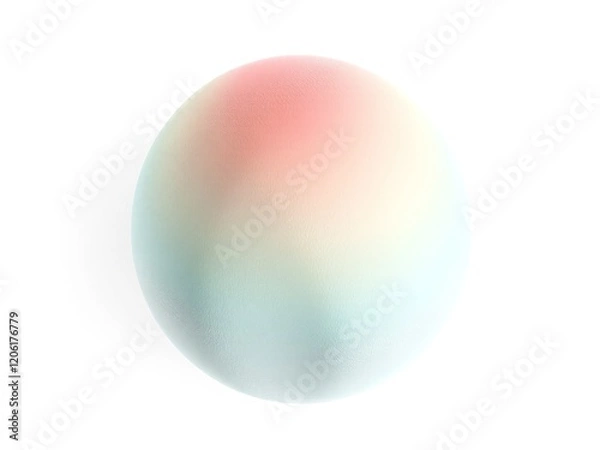 Fototapeta "A 3D bubble-like organic shape with a dual-tone gradient of coral and mint green, featuring smooth textures and floating against a plain white backdrop.