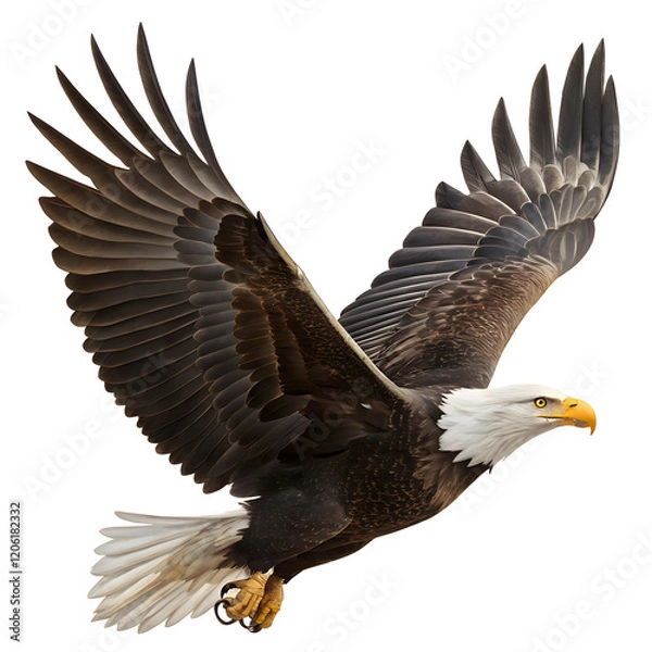 Obraz American bald eagle flying with Spread Wings.