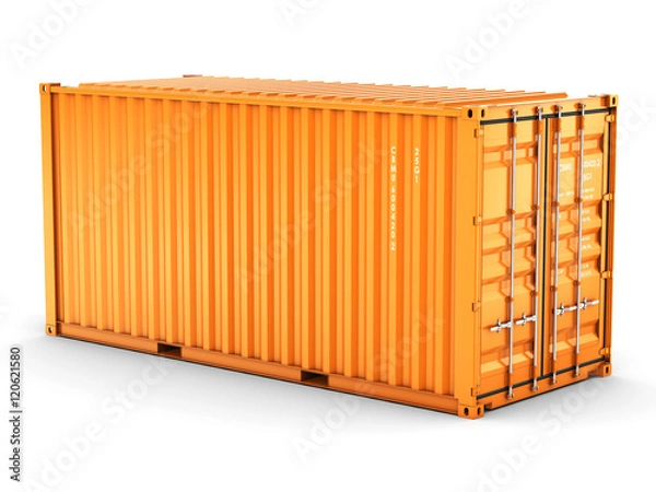 Fototapeta 3D rendering Isolated cargo container