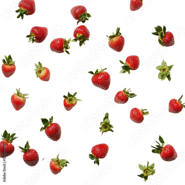 Fototapeta Strawberries isolated on transparent background.