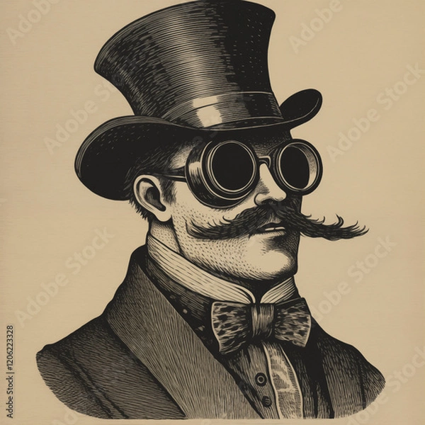 Obraz man with hat and sunglasses