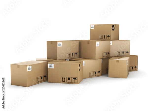 Fototapeta 3D rendering cardboard box