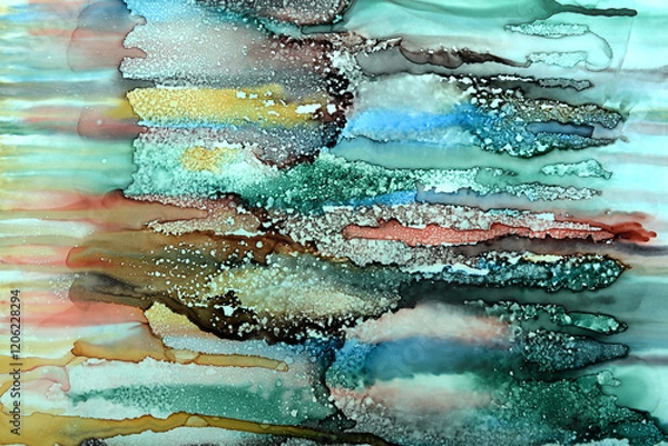 Fototapeta art background of ink smudges with dry drops