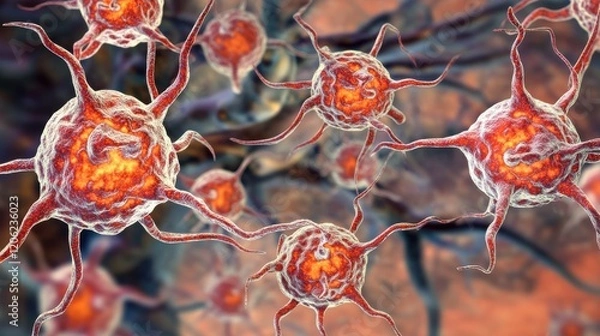 Fototapeta Immune System Engaging with Viruses and Pathogens
