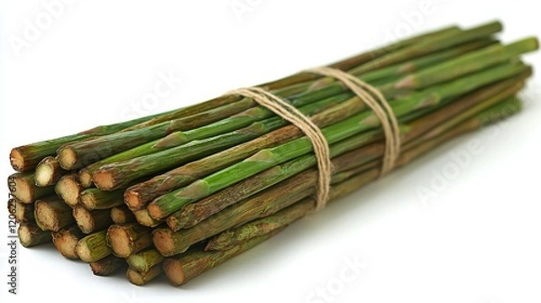 Fototapeta Sticks of fresh green plant material bundled with twine for decoration or crafting purposes
