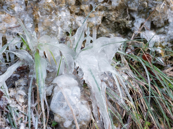 Obraz Eiszapfen im Winter am Bach