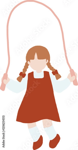 Obraz 縄跳びをしている女の子