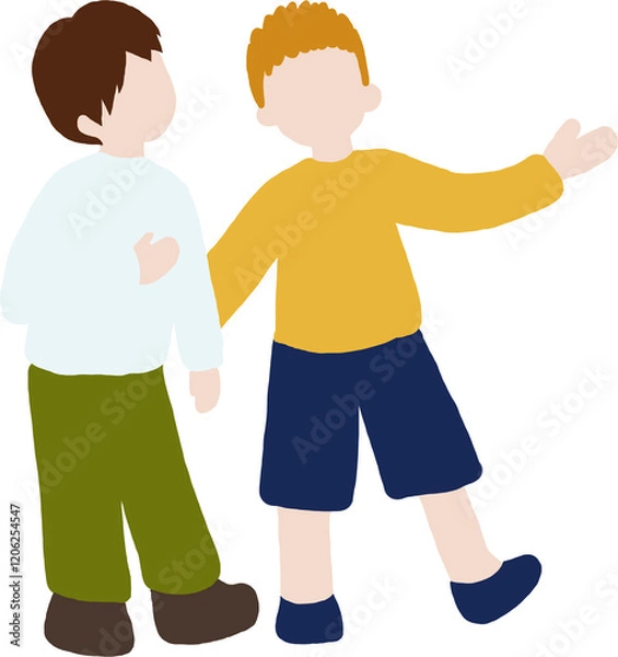 Obraz 雑談や悩み相談をしている男の子