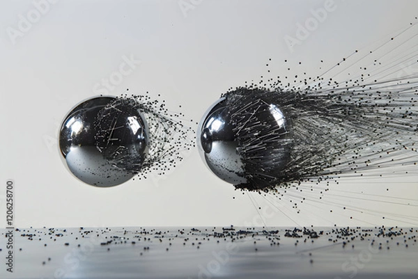 Obraz Dynamic Interaction of Magnets: Visualizing Magnetic Attraction and Repulsion with Iron Filings