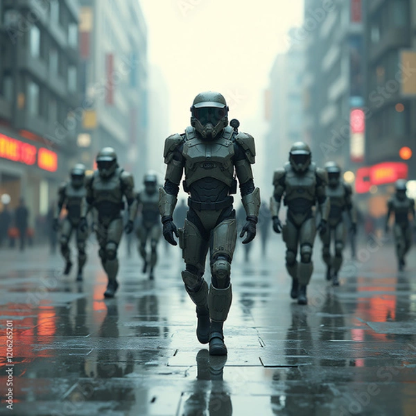 Obraz Future soldiers created with artificial intelligence