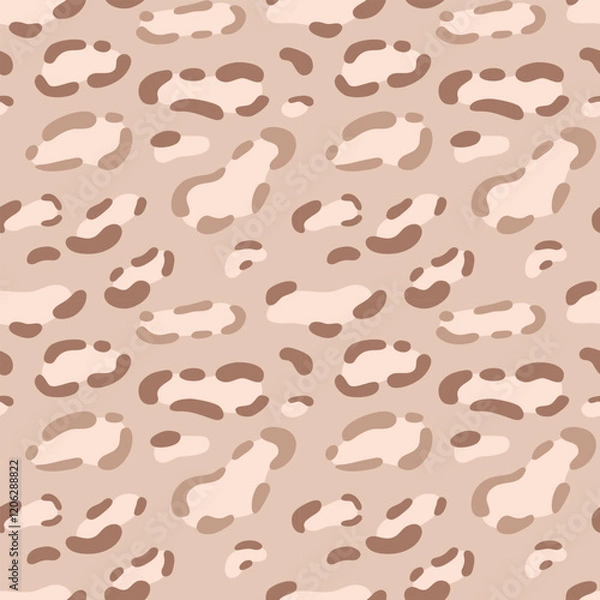 Obraz Seamless pattern with leopard spots on a soft brown backdrop. Aesthetic design pajamas, background for apparel, room decor, tee prints, fabric design, wrapping
