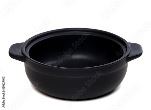 Fototapeta Open black pot for stove