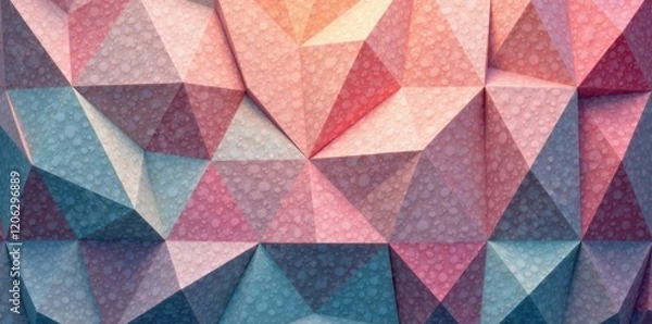 Fototapeta Subtle triangle pattern, muted tones, seamless repeat, pastel, peaceful