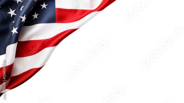 Obraz American Flag Draped Corner Background Image for Independence Day Designs