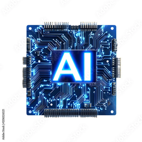 Fototapeta Glowing  Chip  Technology  Circuit Board  Digital  Innovation  Future