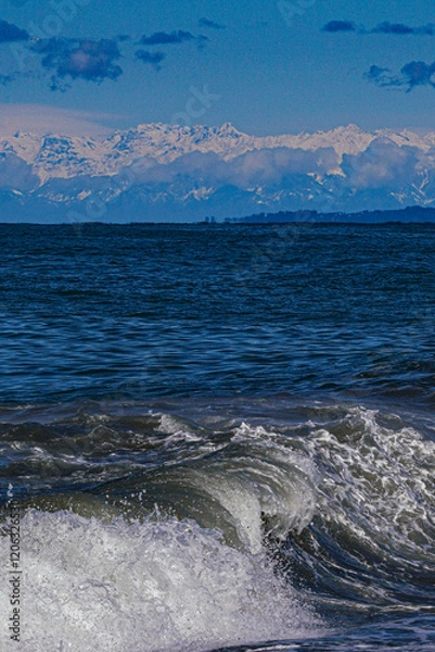 Obraz Black Sea with mountain view