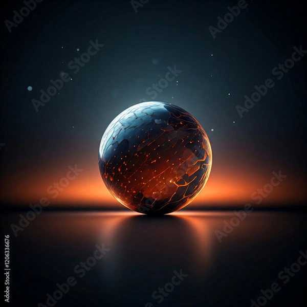 Fototapeta Futuristic Orb on abstract background 