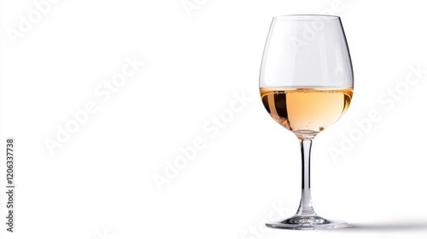 Obraz Elegant white wine glass sparkling in soft natural light