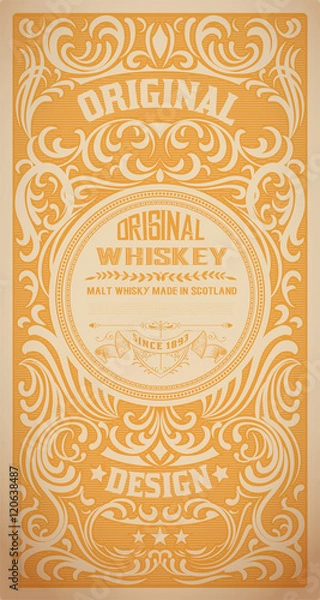 Fototapeta Old  label design for Whiskey and Wine label, Restaurant banner,