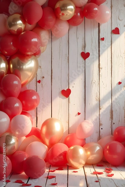 Obraz  Red and Gold Valentine's Day Decorations Design
