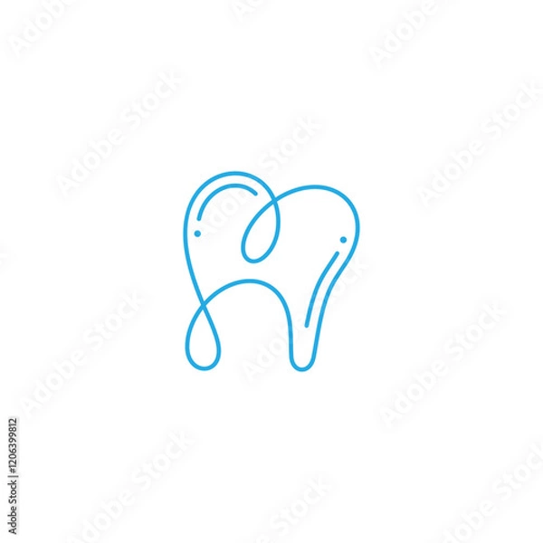 Obraz dental logo with linear design style