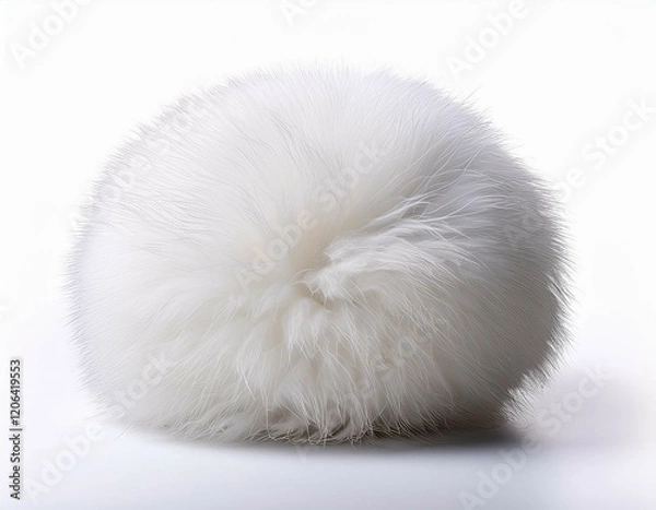Obraz white fluffy ball isolated on white background