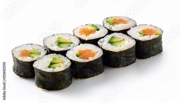 Obraz hosomaki sushi isolated on white background