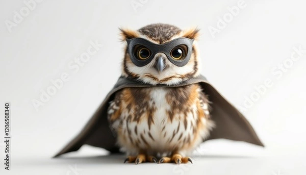 Obraz Superhero Owl in Cape Cute Bird Photo