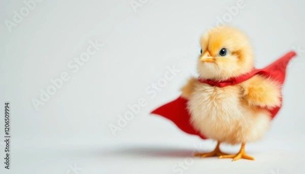 Fototapeta Cute Chick Superhero in Red Cape Image Download