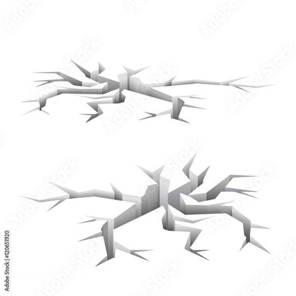 Fototapeta Cracked white ground