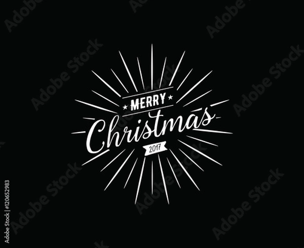 Fototapeta Merry Christmas typographic emblems set.