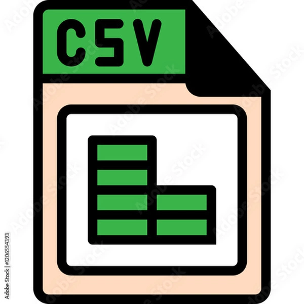 Fototapeta Csv file color line icon design vector