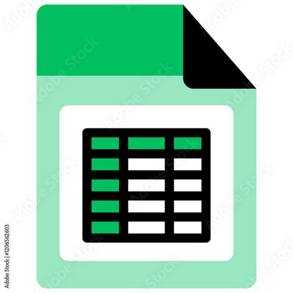 Fototapeta Spreadsheet file flat icon design vector
