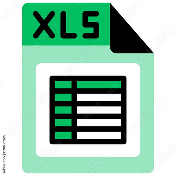 Obraz Xls file flat icon design vector