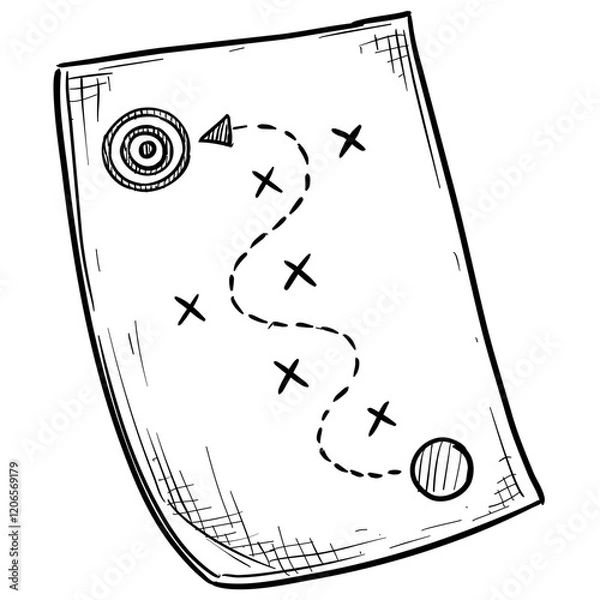 Obraz treasure map game handdrawn illustration