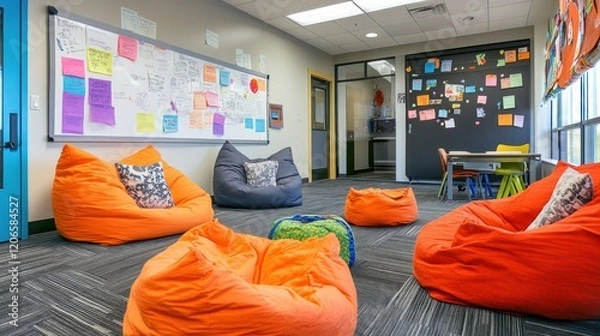 Fototapeta Vibrant Collaborative Classroom: A Space Designed for Creativity and Learning