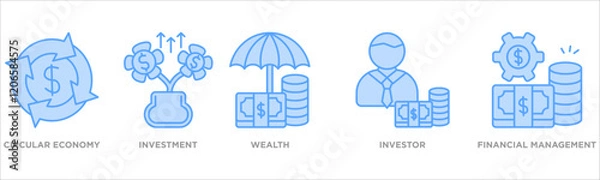 Fototapeta  investment icon collection set. Containing design circular economy,investment,wealth,investor,financial management